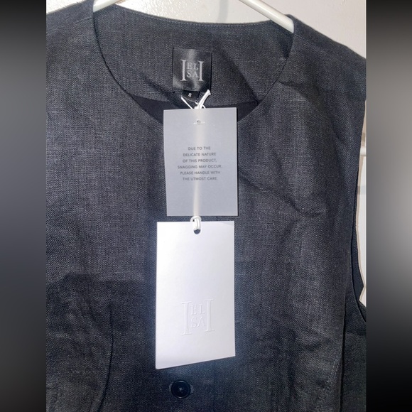 New! Helsa Linen Button Tunic Vest in Black 🖤 Small NWT! - Picture 13 of 15